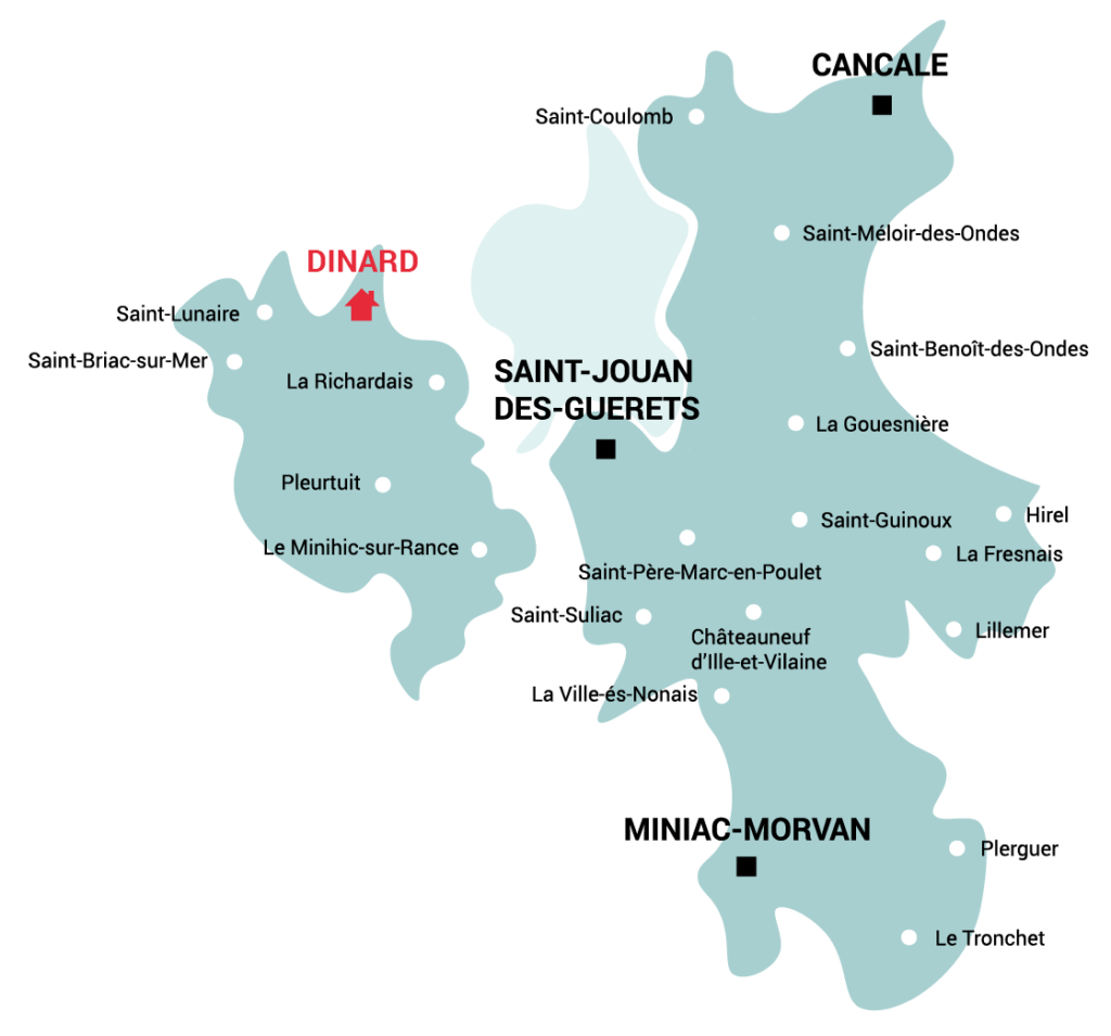 Carte du territoire couvert par le CLIC Côte d'Emeraude